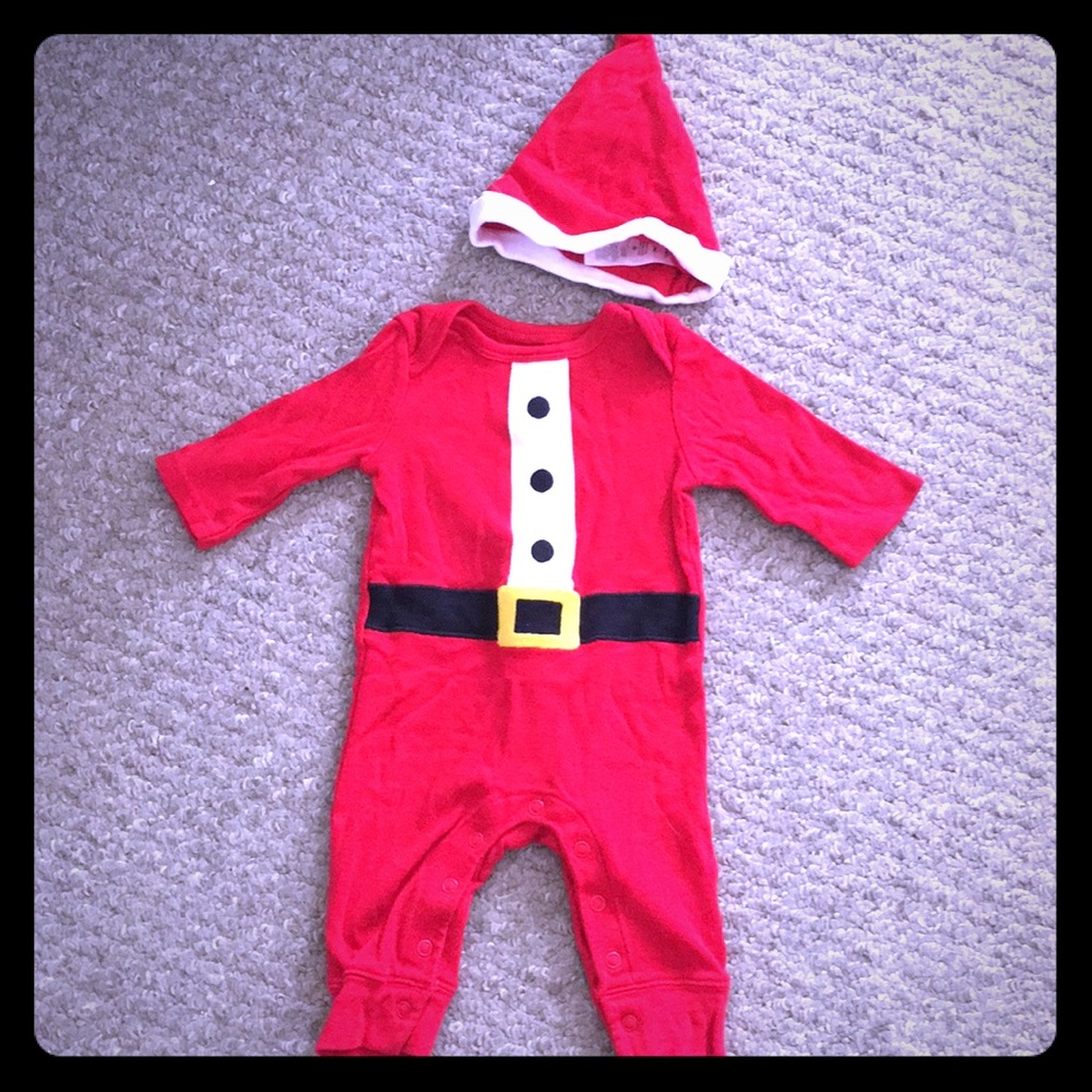 Carter’s cute Santa onesie outfit hat size 3 month